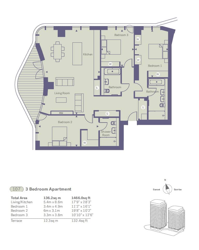 Triptych | Bankside | Example Plan West Block