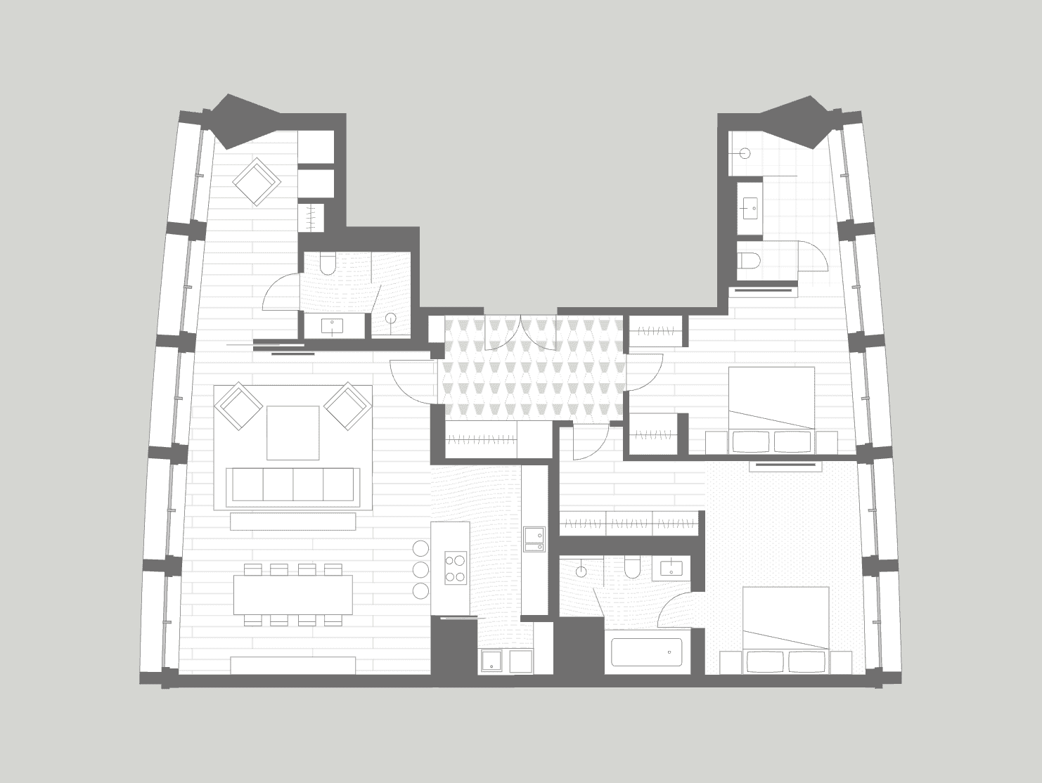 Centre Point Residences | Example Two / Three Bedroom Apartment
