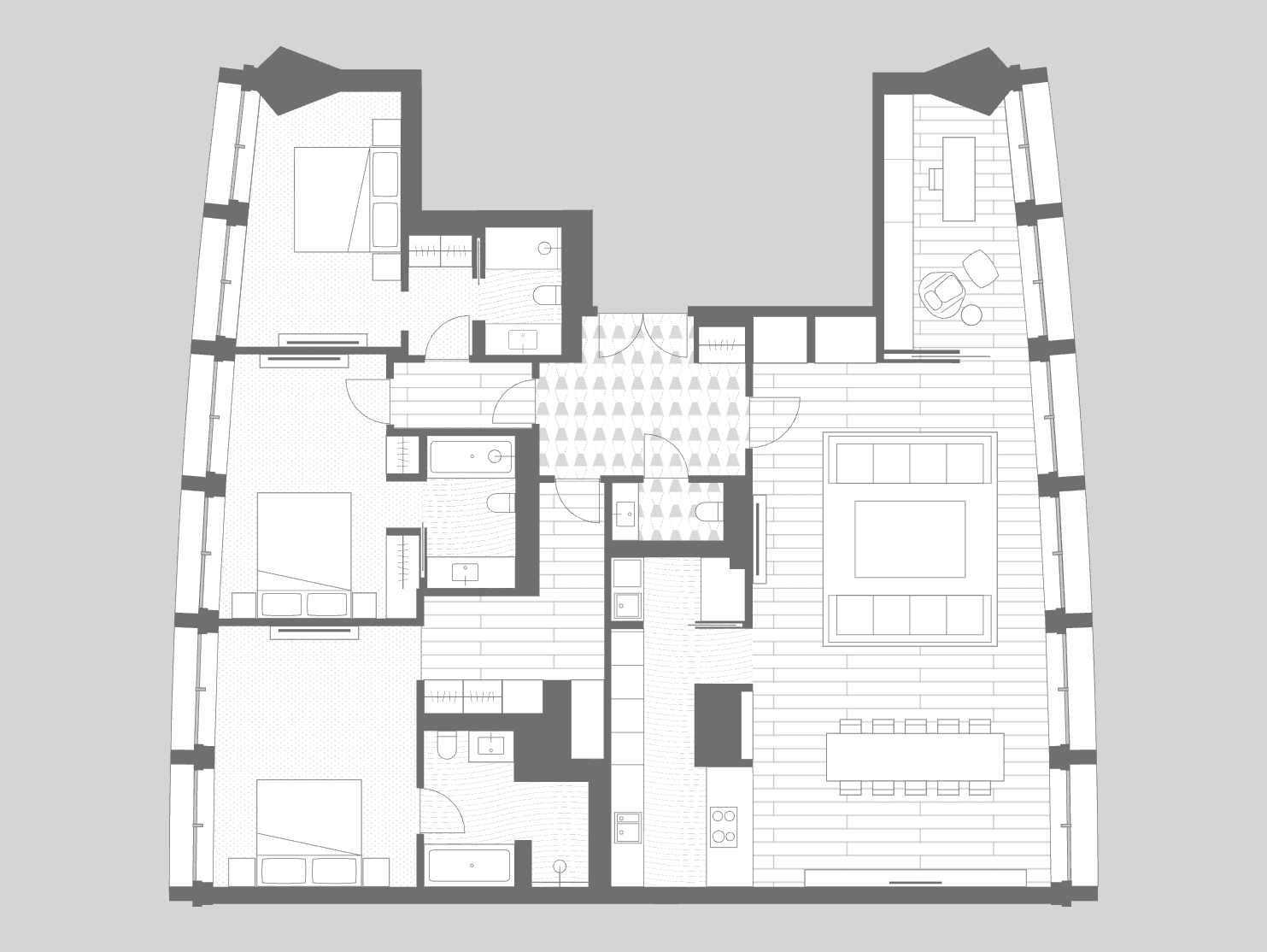 Centre Point Residences | Example Three Bedroom Apartment